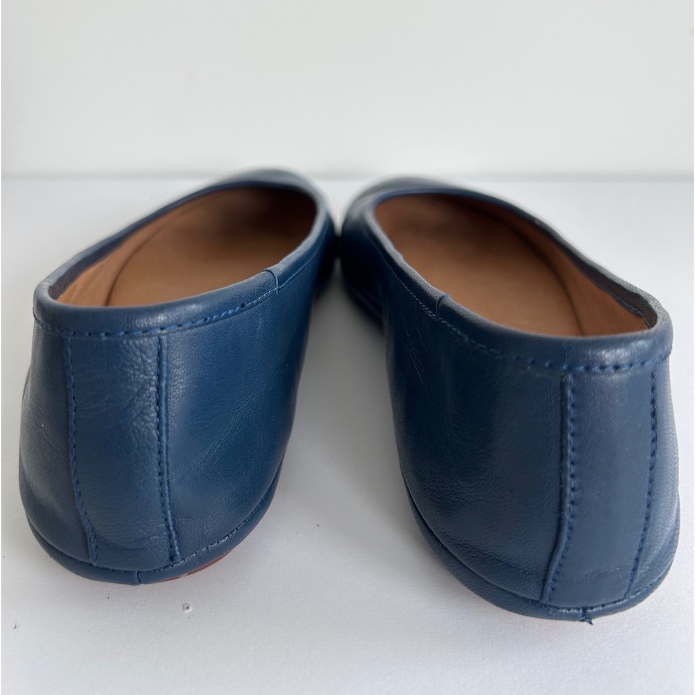Pure Jill Navy Blue‎ Leather Ballet Flats Round Toe Slip On Shoes Womens Size 6 - Picture 2 of 6
